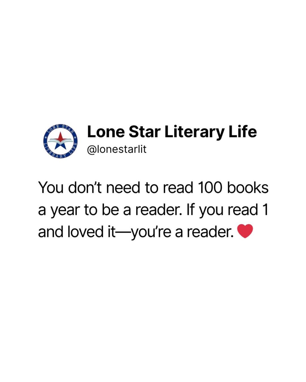 Instagram post from lonestarlit. This post is in position 2.